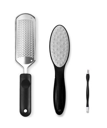 Pedicure foot care set corneahobel Foot files stainless steel foot grated and double-sided footfish removed with ergonomic handle ... black