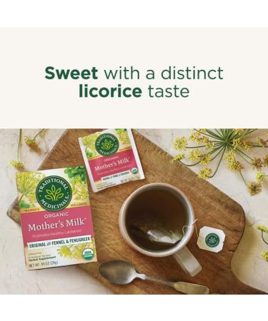 Traditional Medicinals - Organic Mother's Milk Lactation Herbal Tea (Pack of 1) - Supports Breast Milk Production For Nursing Mothers - 16 Tea Bags Total 16 Count (Pack of 1) Mother's Milk Herbal Tea - Buy Online on GoSupps.com