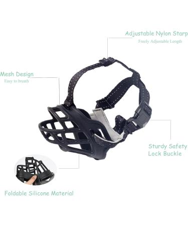 Ohcozzy Silicone Basket Dog Muzzle - Adjustable for Small Medium & Large Dogs (Size 1 Black) | International Shipping Available - Buy Online on GoSupps.com