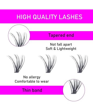 Premium 50D 0.07 D Curl Faux Mink Lash Clusters - Wispy Individual Eyelash Extensions 14-18mm Tray for DIY Glamour - Buy Online on GoSupps.com