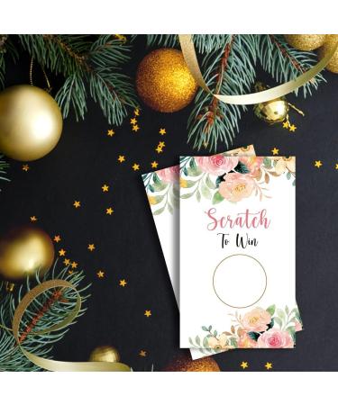 50 Pack Watercolor Flowers Blank Gift Certificate Scratch Off Cards - Rose Flower Gold Design for Spa, Beauty, Salon, Bridal Shower, Baby Shower, Country Wedding - Buy Online on GoSupps.com