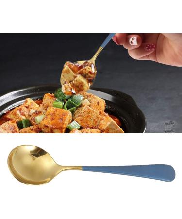 Soup Spoons Stainless Steel Tablespoons with 6 Colors 5 Pieces of Kitchen Dinner Dessert Scoops Set for Tea Dessert Salt Sugar(Blue) - Buy Online on GoSupps.com
