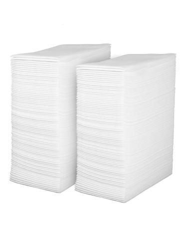 Linen Feel Disposable Guest Towels - Cloth Like White Paper Hand Napkins 200 Pack - Highly Absorbent, Soft Fancy Guest Hand Towels for Bathroom, Parties, Dinner, Cocktails, Kitchen, Weddings & Events