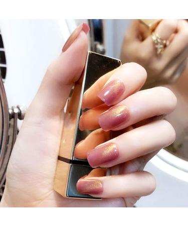 SETHEXY Cat Eye False Nails - 24 Piece Dark Pink Nail Art Tips for Women & Girls | Complete Cover UV Design - Buy Online on GoSupps.com