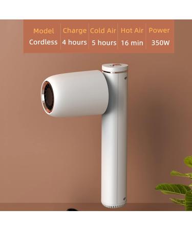 Cordless Hair Dryer with Concentrator Portable Travel Blow Dryer Cold/Hot Wind 15600mAh Built-in Rechargeable Battery Powered Gifts for Women - Buy Online on GoSupps.com