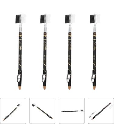 Sewroro Lot 4 Crayons Sourcils Cosm tiques Portables Waterproof Pinceau Biseaut et Taille-crayon pour Femmes Utilisables en Maquillage des Sourcils au Quotidien Couleur Noir - Buy Online on GoSupps.com