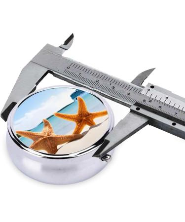 Buy Cute Starfish Round Pill Box | Mini 3 Compartment Travel Organizer for Vitamins & Medications - Buy Online on GoSupps.com