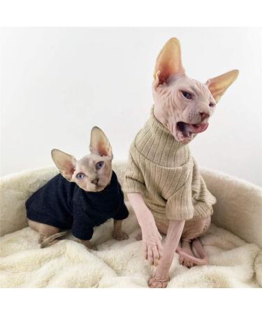 NELIT Sphynx Cat Clothes Cashmere Turtleneck Sweater Hairness Cat Clothes-black_S black S - Buy Online on GoSupps.com