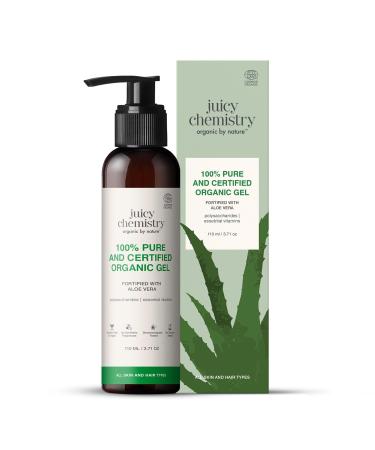 Juicy Chemistry Organic Aloe Vera Gel 110 ml Multipurpose Gel | Fresh and Soothing | Free from Parabens Sulphates Mineral Oils | For Men & Women