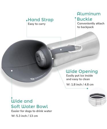 Buy Lumoleaf 800ml Stainless Steel Dog Drinking Bottle - Portable Pet Water Dispenser for Hiking & Camping (Gray) - Buy Online on GoSupps.com