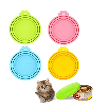 4 PCS Tin Can Lids for Pet Food Cover Silicone Tins Lid Cat Food Storage Cans Sealer Universal Size Cap for Pets Food Toppers Lids 4 Colors - Buy Online on GoSupps.com