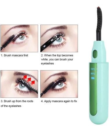Heated Eyelash Curler USB Rechargeable Eyelash Curler 2 Gear Temperature Control with LED Display Mini Lash Curler for Women Girls Quick Heating Curling (Green) - Buy Online on GoSupps.com