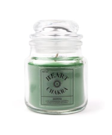 MyGA fragrance candle-cardiac chakra candle with soy wax & essential oil mixture 100% vegan and environmentally friendly perfect for relaxation yoga meditation & aromatherapy-jasmine