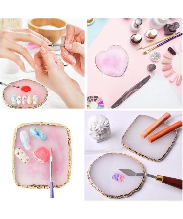  CHUYIX 1 Resin Nail Polish Palette - Color Mixing Plate - Nail Art Gel Polish - Nail Paint Mixing Palette - Gold Rimmed Display Stand - Mixing Palette for - Buy Online on GoSupps.com