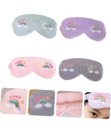 FRCOLOR 4pcs Rainbow Eye Masks & Headbands - Perfect Travel Blindfolds for Kids | Comfortable Sleep Eye Covers - Buy Online on GoSupps.com