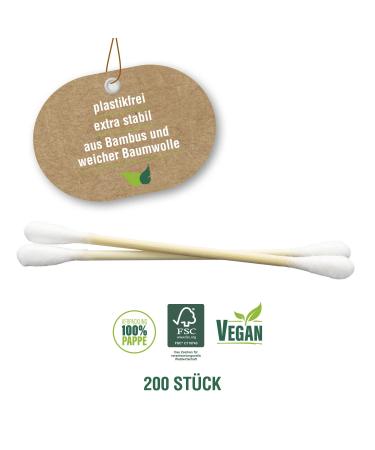  kolution Bamboo Cotton Swabs - 200 Eco-Friendly Ear Cleaners 100% Compostable & Plastic-Free - Buy Online on GoSupps.com