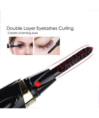Heated Eyelash Curler - Mini Electric Eyelash Mascara for Long-Lasting Curls | Perfect Valentine's Gift for Girls (Black - Buy Online on GoSupps.com