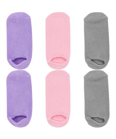 LALAFINA Essential Oil 3 Pairs Moisturizing Socks Gel Spa Socks Foot Care Heel Socks for Dry Cracked Feet Cracked Heel Repair Essential Oils
