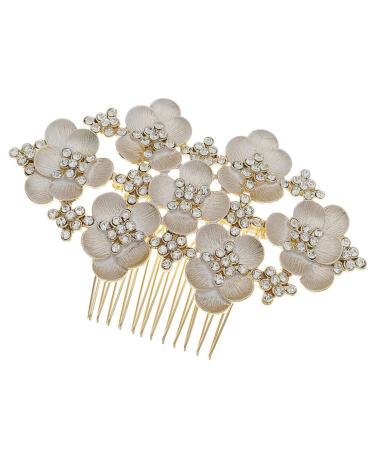 Housoutil Hair Comb Bridal Accessories Bridal Hair Side Combs Girl Accessories Wedding Bridal Hair Baroque Decor Hair Accessory for Girls Wedding Headband Tiara Hairpin Crystal Bride Metal
