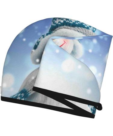 Christmas Snowman Microfiber Hair Towel - Soft Super Absorbent Coral Velvet Drying Wrap for Long Curly & Thick Hair - Buy Online on GoSupps.com