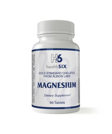 Health SiX Magnesium | Gold Standard Chelates from Albion Labs | 90 Tablets