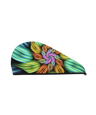 Hippie Style Microfiber Hair Towel Soft Super Absorbent Hair Towel Wrap for Women Coral Velvet Quick Dry Hair Cap for Long Curly and Thick Hair