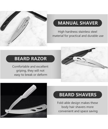 Lurrose Vintage Stainless Steel Razor Holder - Black Manual Razor & Scissors for Eyebrow Trimming | Rustproof Perfect for Men - Buy Online on GoSupps.com