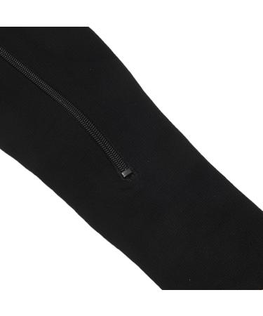 Shuimitao Compression Stockings - Open Tip Varicose Veins Support Nylon Zipper Knee-High Socks in Black & Tongue Sizes L/XL & XXL - Comfortable Elastic Wear for Enhanced Circulation - Buy Online on GoSupps.com