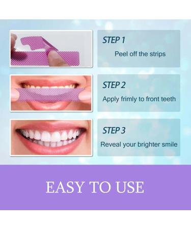 Purple Teeth Whitening Strips Sensitive Tooth Purple Kit Enamel-Safe Professional Treatments Coffee & Smoking Deep Stain Power Removal Residue-Free Non-Slip(7Pairs/Pack) - Buy Online on GoSupps.com