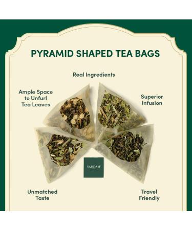 Vahdam Green Tea Trial Set - 5 Flavors 20 Tea Bags | Long Leaf Pyramid Variety Pack | Perfect Gift for Tea Lovers - Buy Online on GoSupps.com