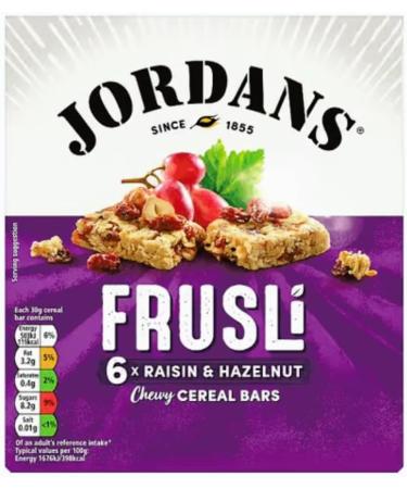 Jordans Frusli Cereal Bars Cranberry & Apple | Juicy Blueberry | Raisin and Hazelnut | 6 X 30g (Pack Of 3) - Buy Online on GoSupps.com