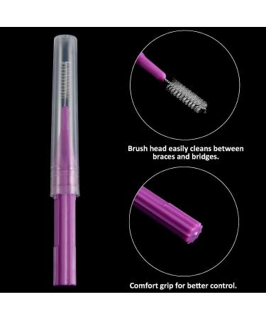 50pc Interdental Braces Brush Set for Oral Hygiene - Blue, Green, Purple Colors - Buy Online on GoSupps.com