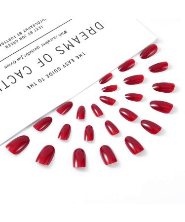 Brishow 24pcs Pink Coffin Shape Short Oval Artificial Acrylic Stick-On Nails for Women & Girls - Shop Internationally! - Buy Online on GoSupps.com