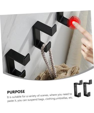 OSALADI 2pcs Up and Down Double Hook 2 Metal Clothes Home Storage Hook Towel Rack Double Fork 8.7x3cm Black - Buy Online on GoSupps.com