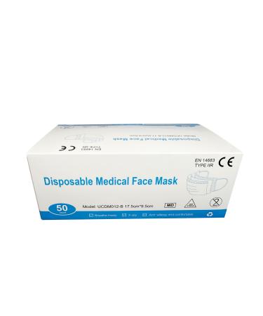 Medigura GmbH Type IIR mouth nose protection mouth nose protection surgical mask mask medicine medical mask blue 50 pieces 50 pieces