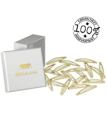 HAARallerliebst Large Shimmering Gold Hair Clips (20 Pieces 6 cm) with White Storage Box - International Shipping - Buy Online on GoSupps.com