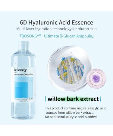 Bosongy Hydro Moisture Essence Toner 500ml(16.9fl.oz.) Deep Nourishing Facial Toner for Dry & Sensitive Skin, Infused with Hyaluronic Acid, Panthenol &Azelaic Acid Toner Korean Skincare - Buy Online on GoSupps.com