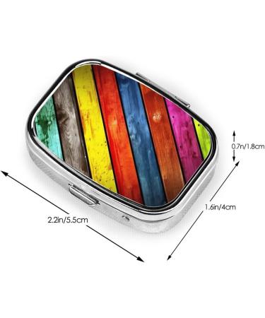 Colored Wooden 2 Compartment Pill Case | Cute Travel Pill Box Organizer for Pocket & Purse - Buy Online on GoSupps.com