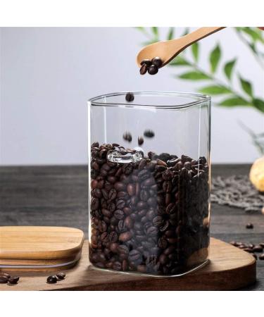 Storage Sealed Coffee Cans With High Borosilicate Glass + Bamboo and Wood Fresh-keeping Sealed Cans for Easy Storage and Anti-flavor Tea and Coffee Beans Cans Home Kitchen (Wood Color) - Buy Online on GoSupps.com