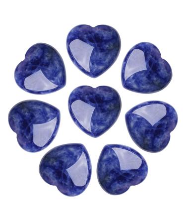 Xiannvxi 5pcs blue sodalith crystals heart stones love palm bag bag healing stone gemsteine crystal stones meditation natural Reiki g- sodalith