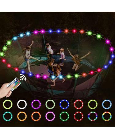LED Trampoline Lights 32.8ft 120 Led, Remote Control Trampoline Rim LED Light 16 Color Changing 8 Modes, Waterproof Led Wire Light Trampoline Accessories, Bright to Play at Night Outdoors 12ft