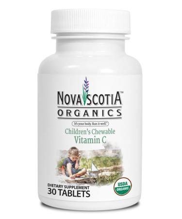 Nova Scotia Organics Children's Chewable Vitamin C (30 Chewable Tablets) Certified Organic Vegan, Organic Acerola Berries