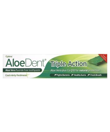 Aloe Dent AloeDent Triple Action Fluoride-Free Toothpaste with Aloe Vera 100ml