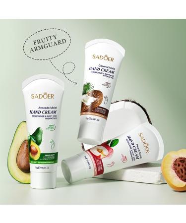 BakerMiche 75g x 3Pcs Moisturizing Hand Cream for Dry Hands Moisturizing & Nourishing Hand Lotion Daily Care Hand Cream NonOily Fruit Fragrance Hand Cream Set Peach - Buy Online on GoSupps.com