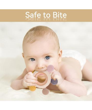 Best BPA-Free Silicone Bite Ring for Babies | Cooling Teething Aid for 3+ Months with Pacifier Chain - Buy Online on GoSupps.com