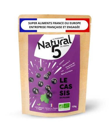 BLACKCURRANT POWDER ORGANIC 120G - Rich in iron vitamin C E folates etc. Night vision. Ideal for smoothie blender yogurts desserts
