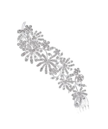 DOITOOL Comb Pearl Hair Accessories Wedding Headpiece for Bride Wedding Hair Accessory Bridal Hair Clip Silver Hair Clips Silver Barrettes Alloy Headgear Dress White Bridesmaid