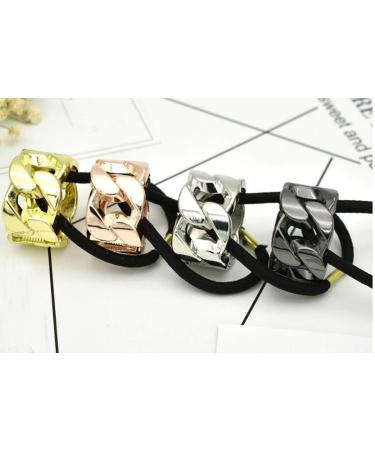 Punk Gothic Hair Accessory Set for Women - 4PCS Ponytail Cuff Elastic Hair Ties - Buy Online on GoSupps.com