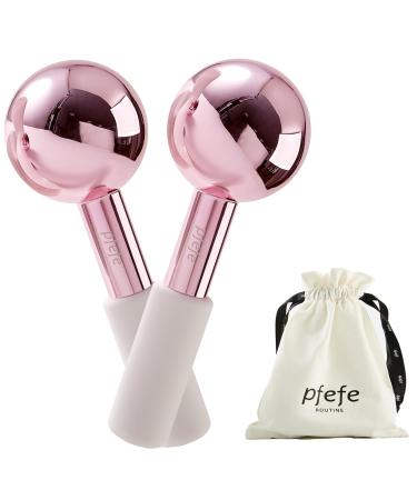 Pfefe Ice Globes for Face & Eyes Unbreakable Stainless Steel Cryo Sticks for Beauty Routines Facials Cold Roller Colling Globes for Puffiness Wrinkles Dark Circles Headaches