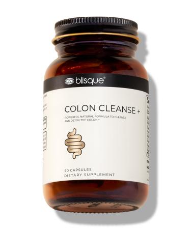 Blisque - Natural Colon Cleanse Supplement for Detox Constipation Relief Stool Softener and Digestive Health | with Aged Cascara Sagrada Bark | 90 Capsules | Vegan and Non-GMO
